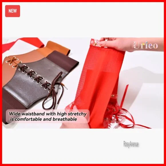 Stretchy Leather Corset Belt Elastic Waist Cincher Waspie Costume Accessory - Picture 7 of 7